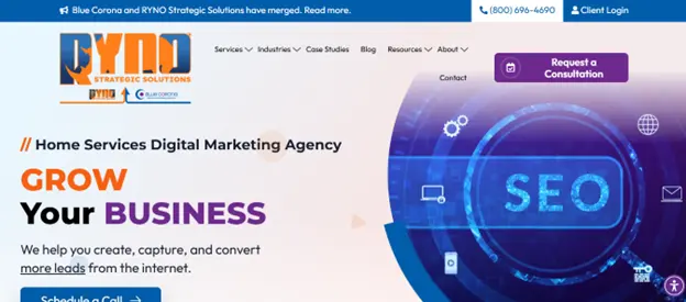 SEO page of Blue Corona